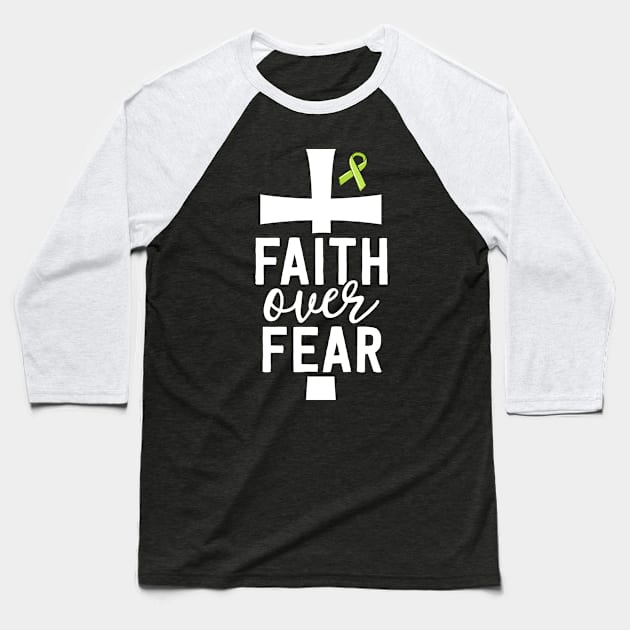 Faith Over Fear Christian Cancer Gifts For Women Lymphoma Baseball T-Shirt by 14thFloorApparel